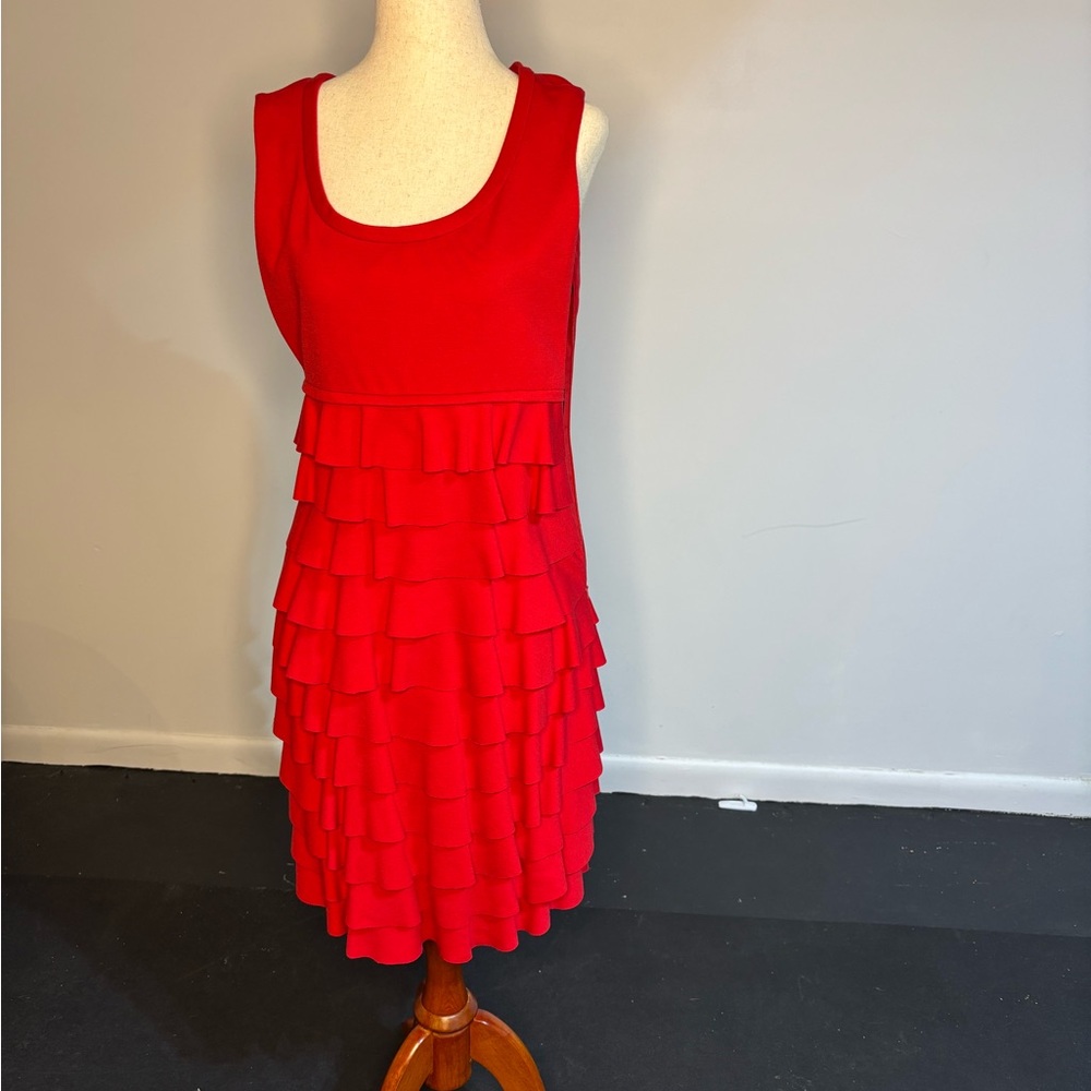 Calvin Klein Elegant Red Sleeveless Dress
